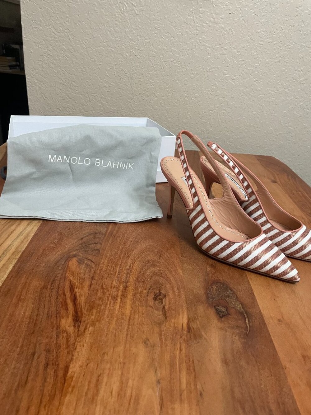 Manolo Blahnk Striped High Heels